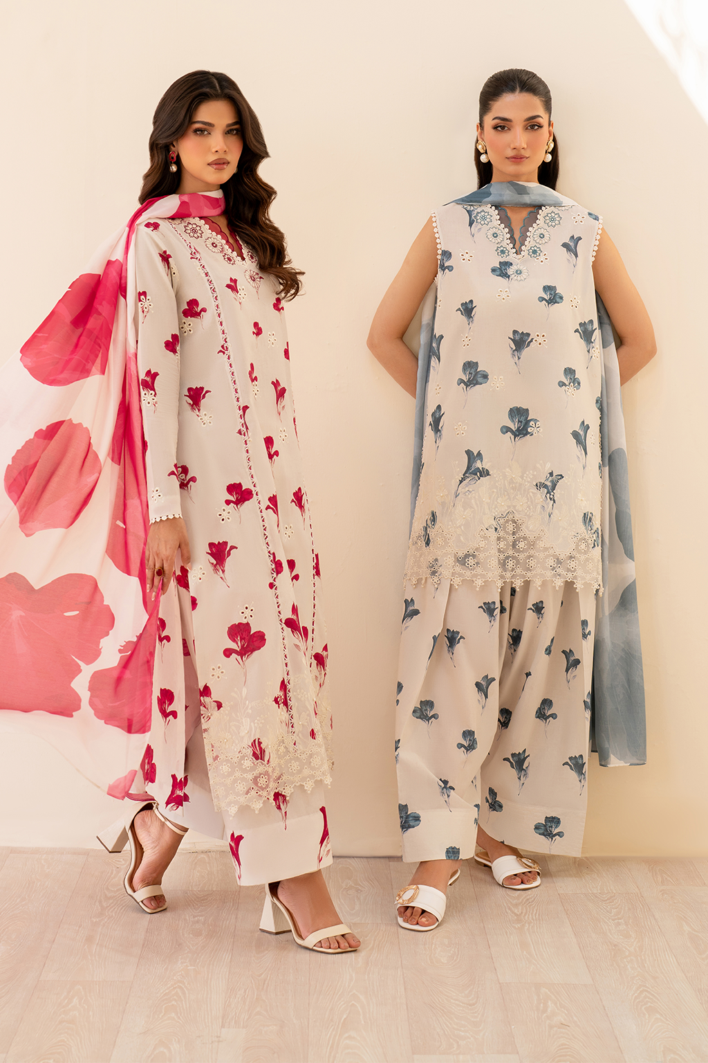 UE-442 Borer Embroidered Printed Lawn