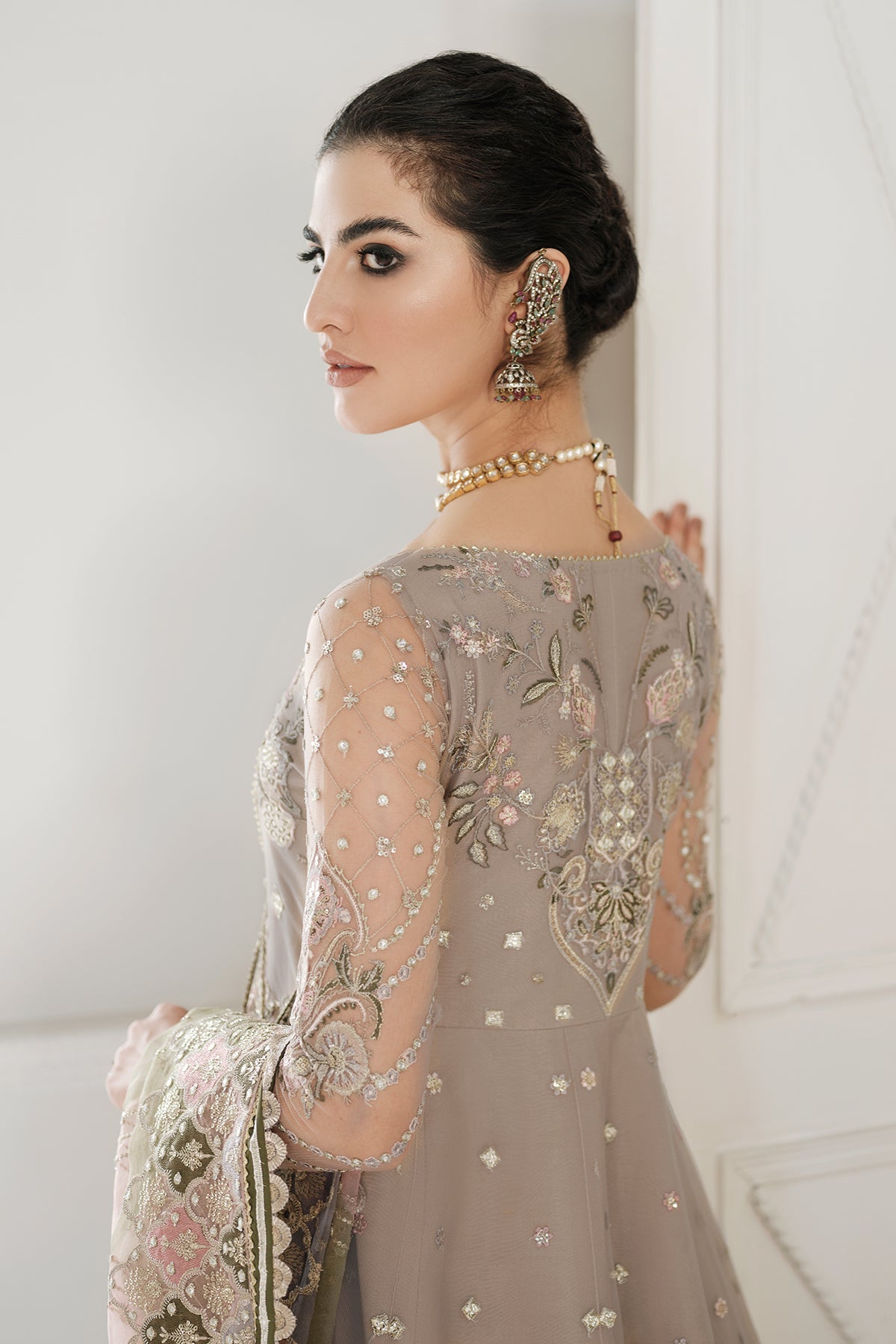 EMBROIDERED NET CH10-08 STITCHED