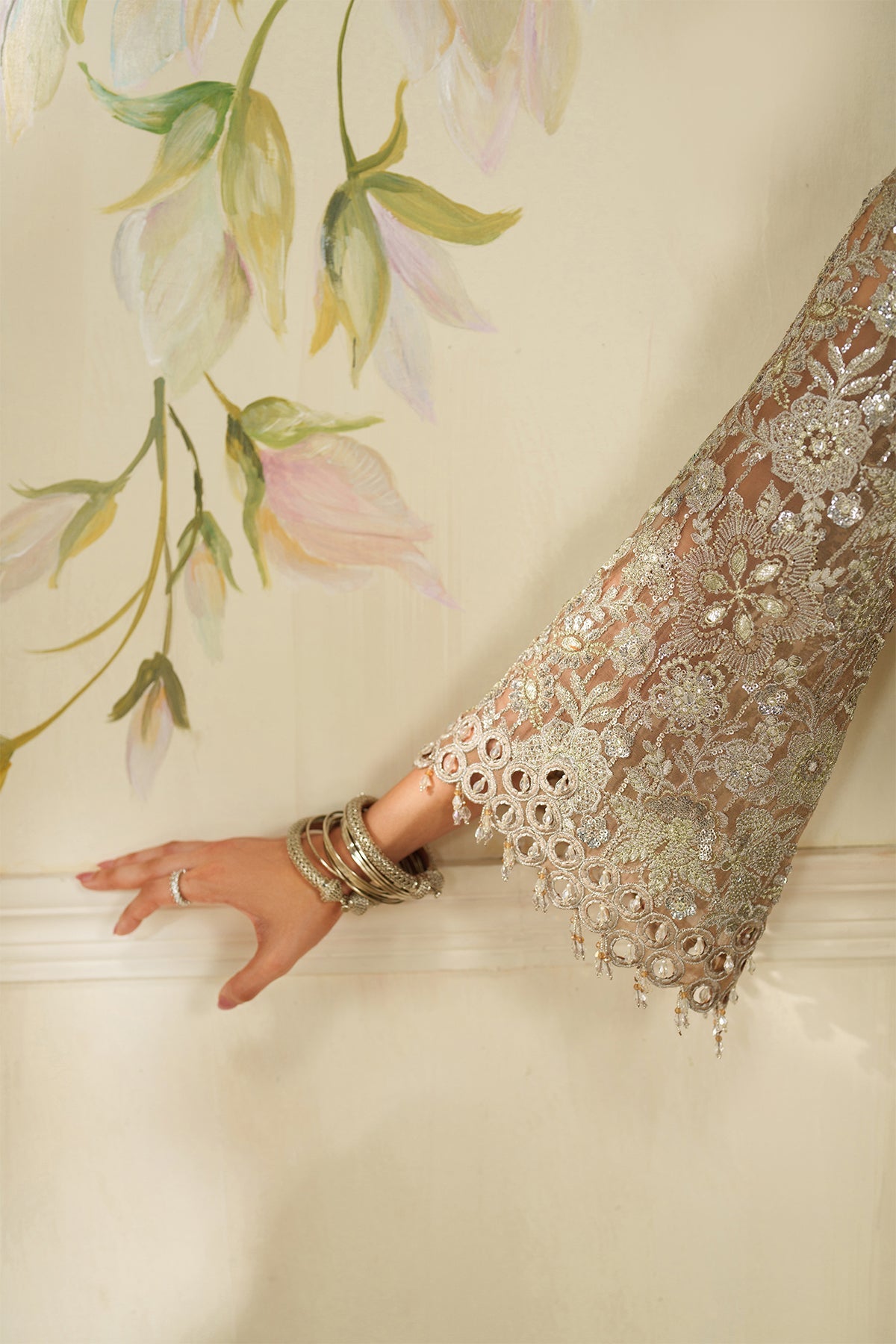 EMBROIDERED CHIFFON CH14-08 STITCHED