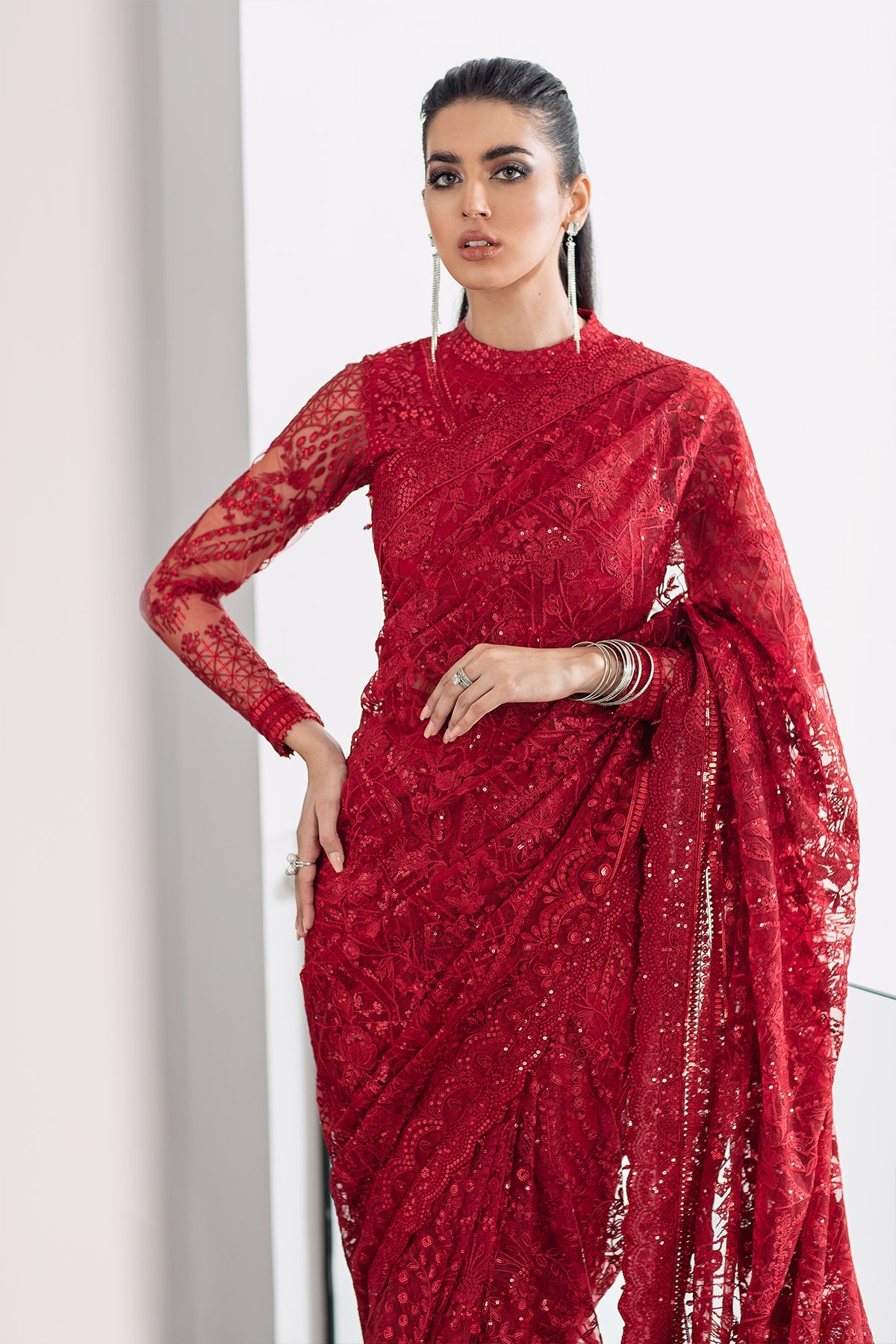 EMBROIDERED NET CH09-06 STITCHED