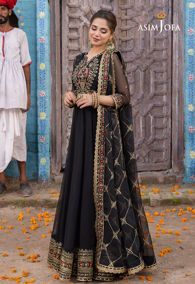 AJABD-25 EMBROIDERED CHIFFON STITCHED 3 PCS
