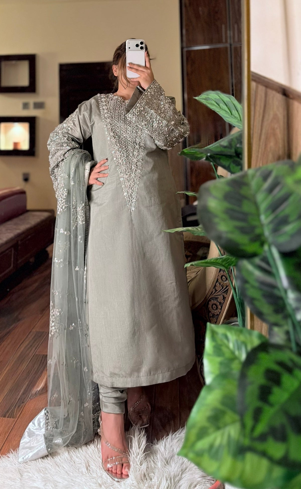 Hussain Rehar Luxury Embroidered Raw Silk Unstitched / Stitched LUCENT EC - 135 PA-116