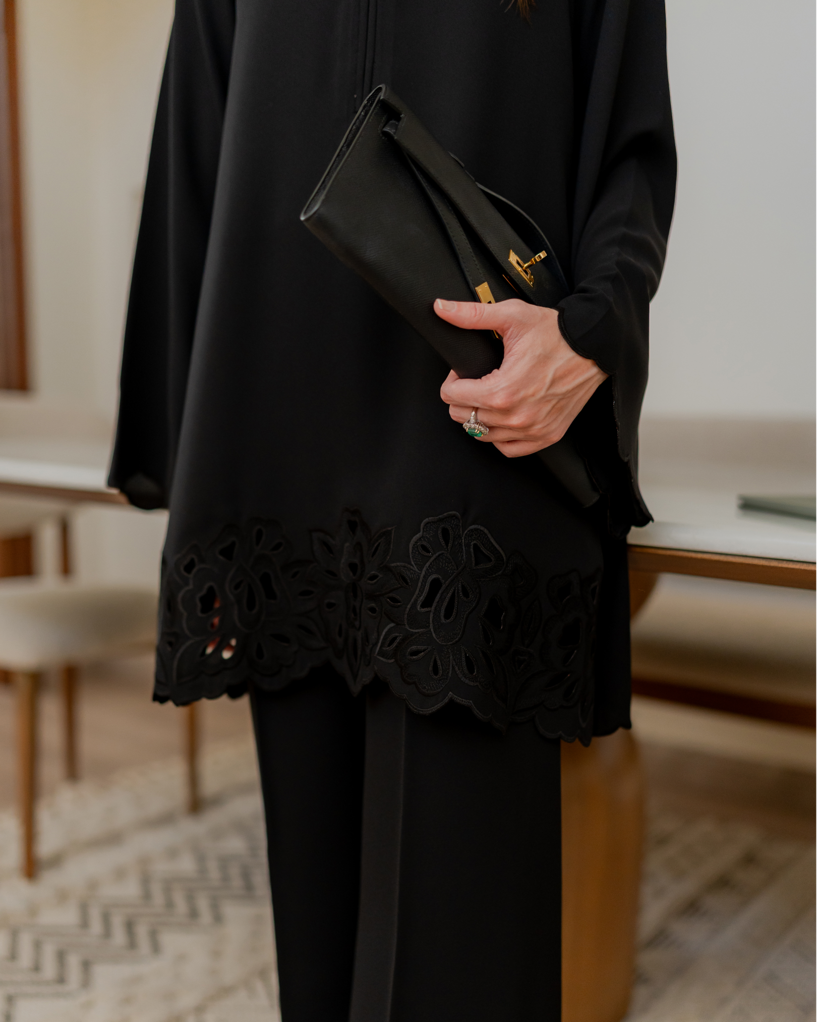 Black Cutwork Set