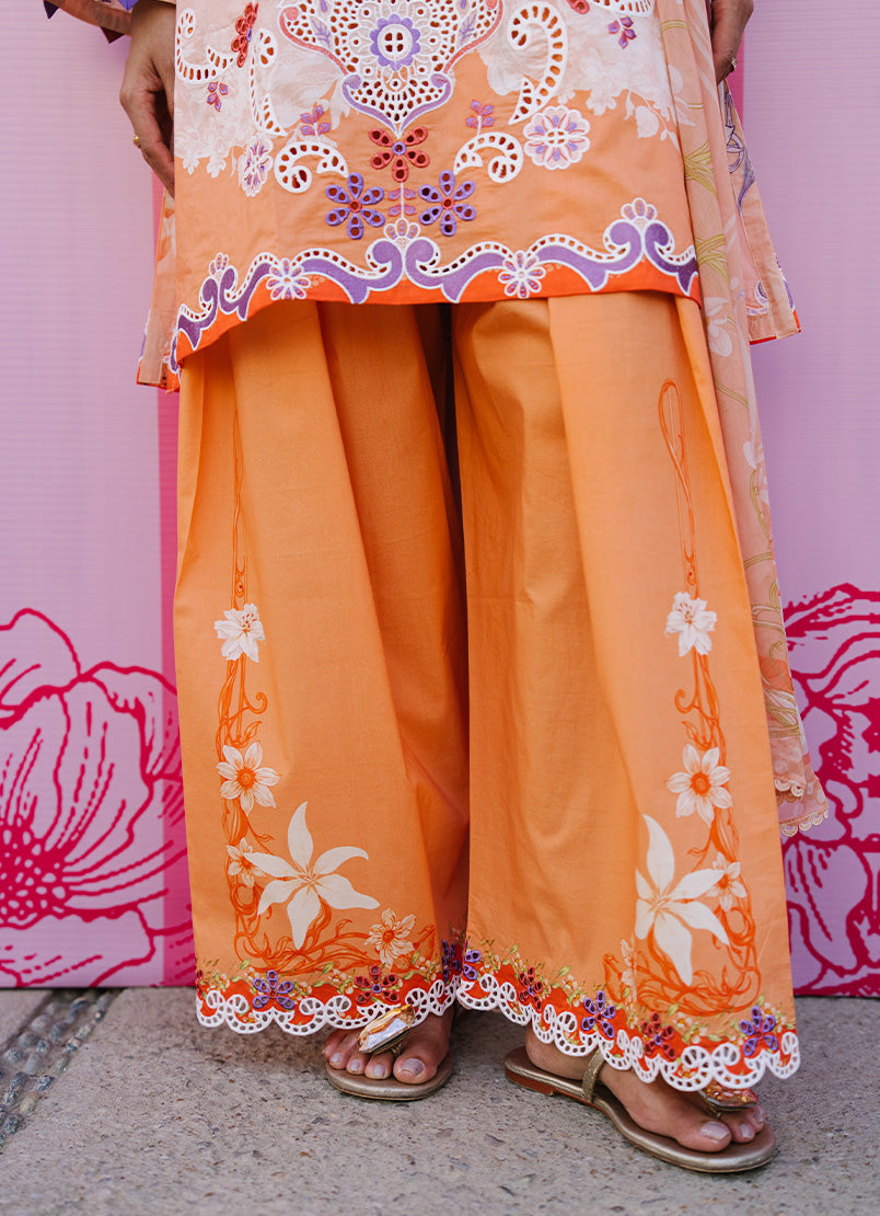 Printed Embroidered 3 PC Suit
