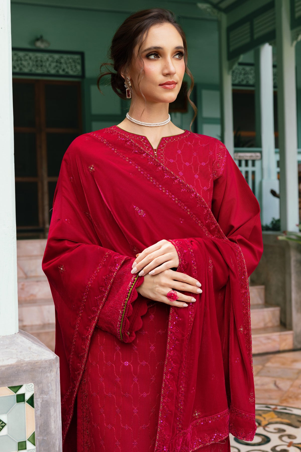 3 PC Khaddar and Velvet for Women