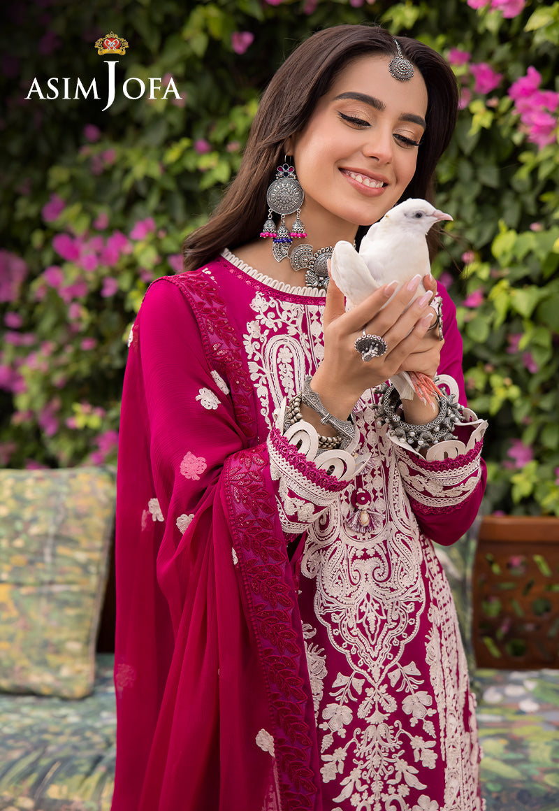 AJSWP-18 STITCHED EMBROIDERED LAWN SILK 3 PCS