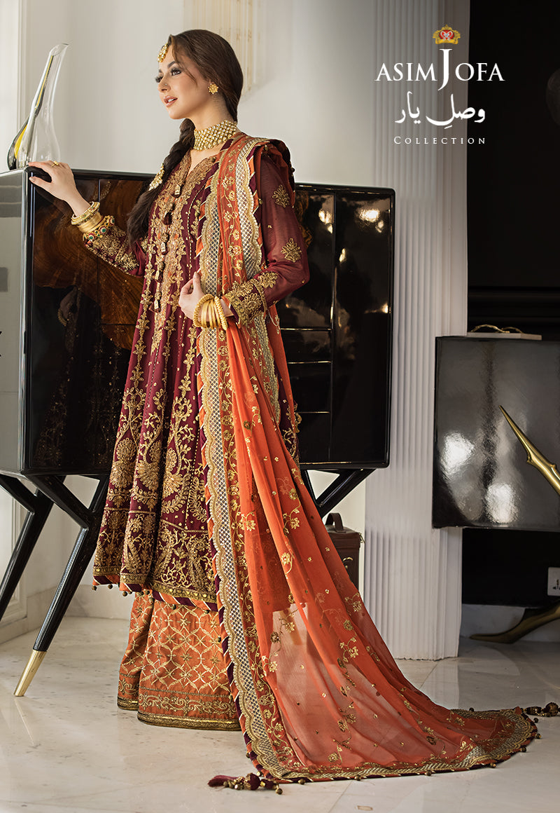 AJVY-02 DESIGNERS STITCHED EMBROIDERED ORGANZA 3 PCS