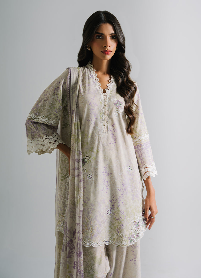 3 PC Printed Embroidered Suit