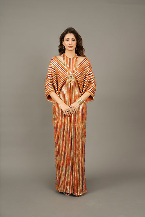 Peek-a-boo Sequinned Kaftan