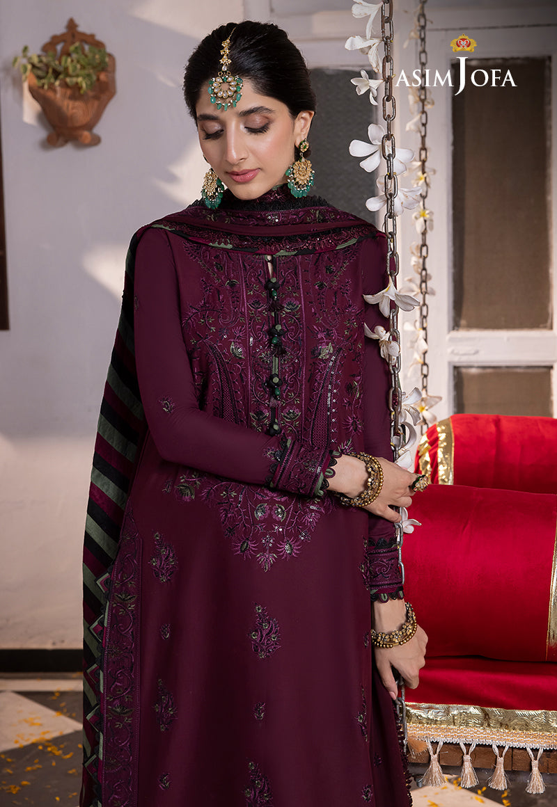 AJAB-05 DESIGNERS EMBROIDERED STITCHED 3 PCS