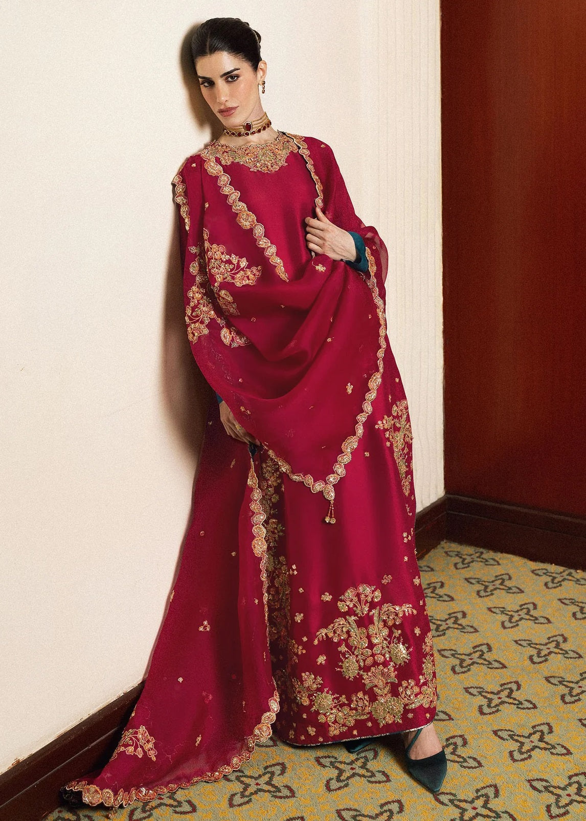 Hussain Rehar Luniere Luxury Raw Silk Embroidered 3Pc Unstitched Suit PA-141