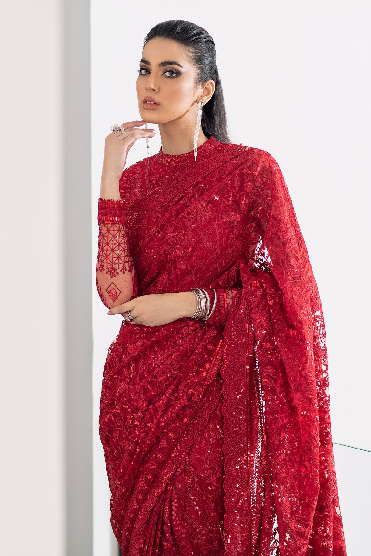 EMBROIDERED NET CH09-06 STITCHED