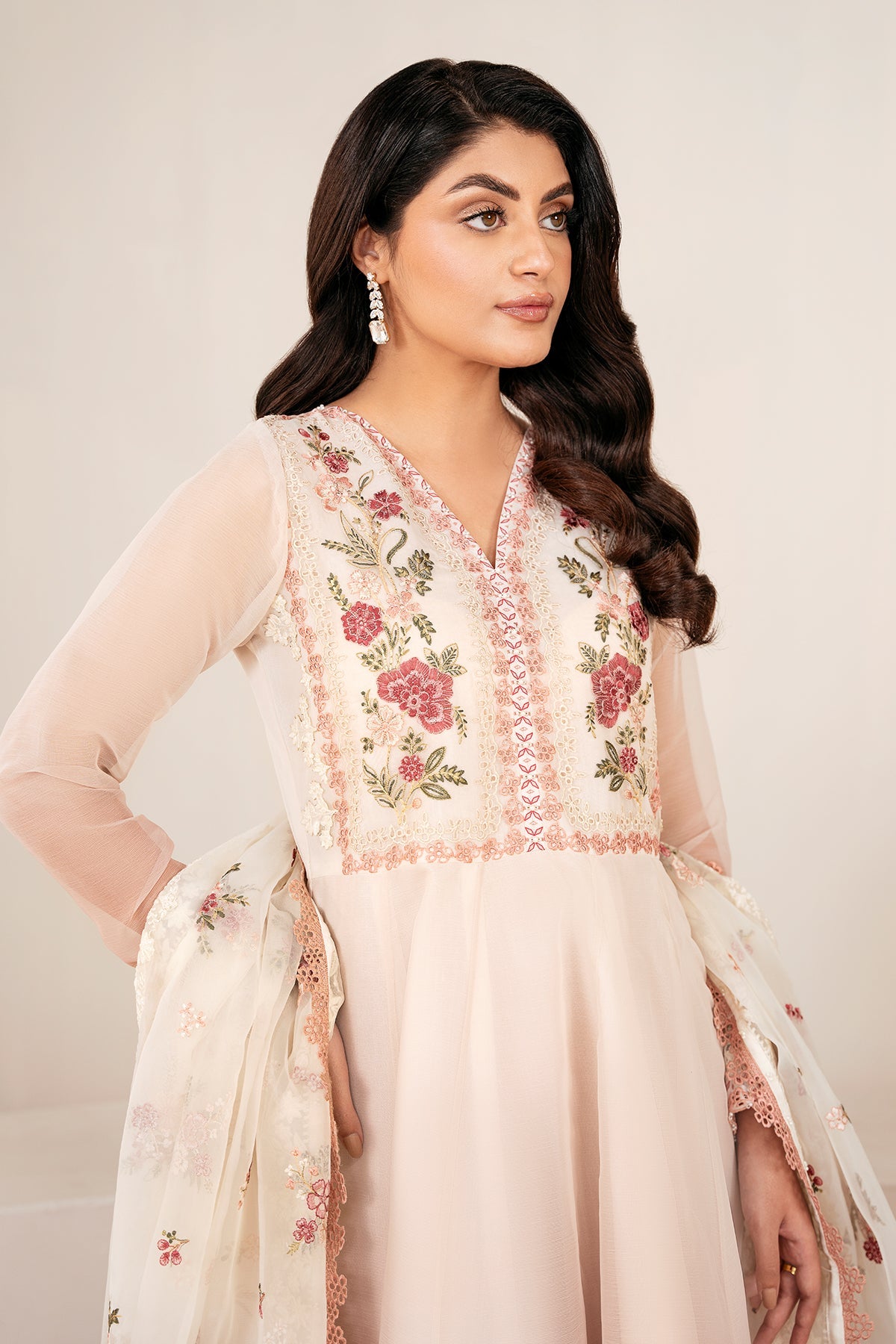 EMBROIDERED CHIFFON PR-1055