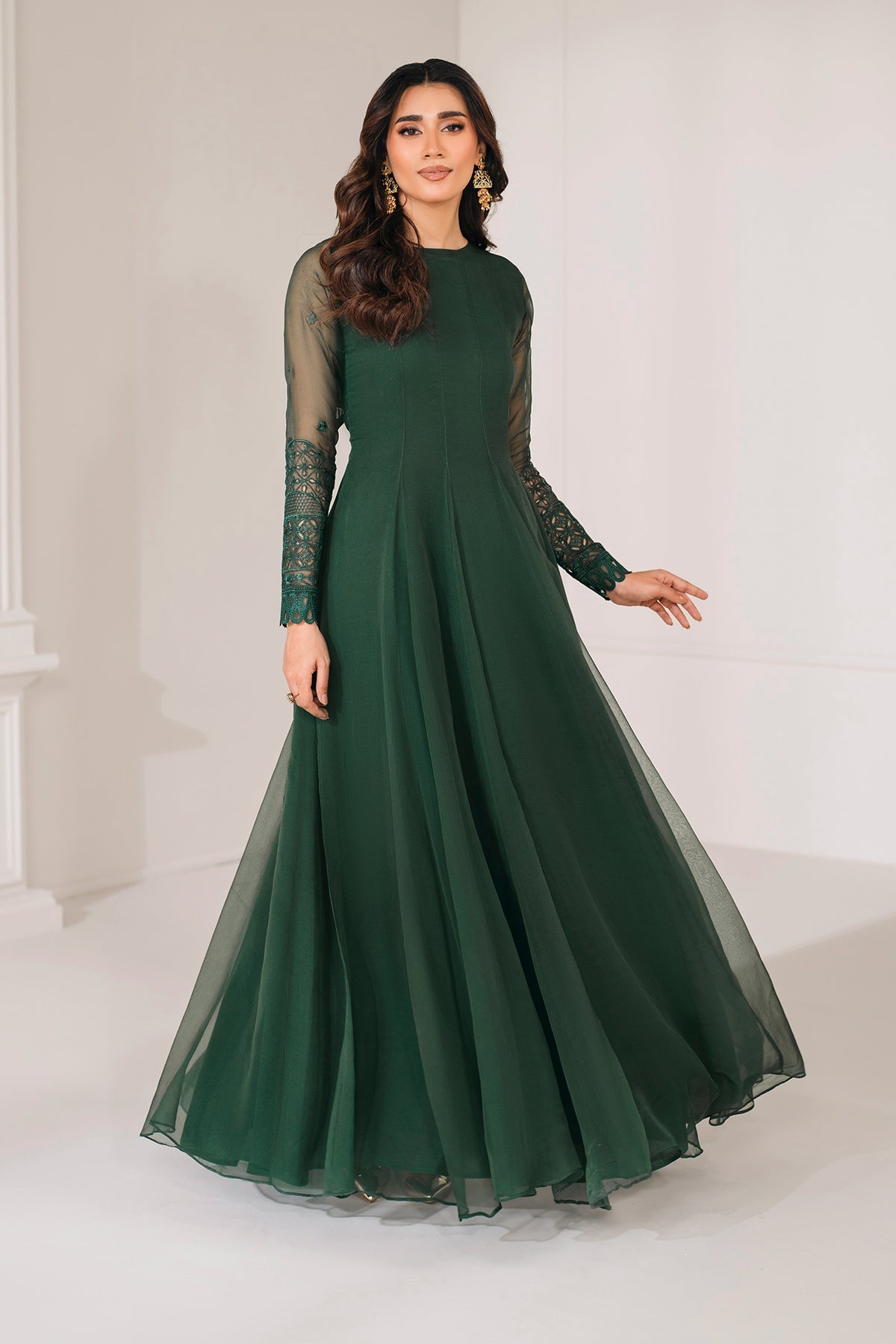 EMBROIDERED CHIFFON FROCK PR-1120