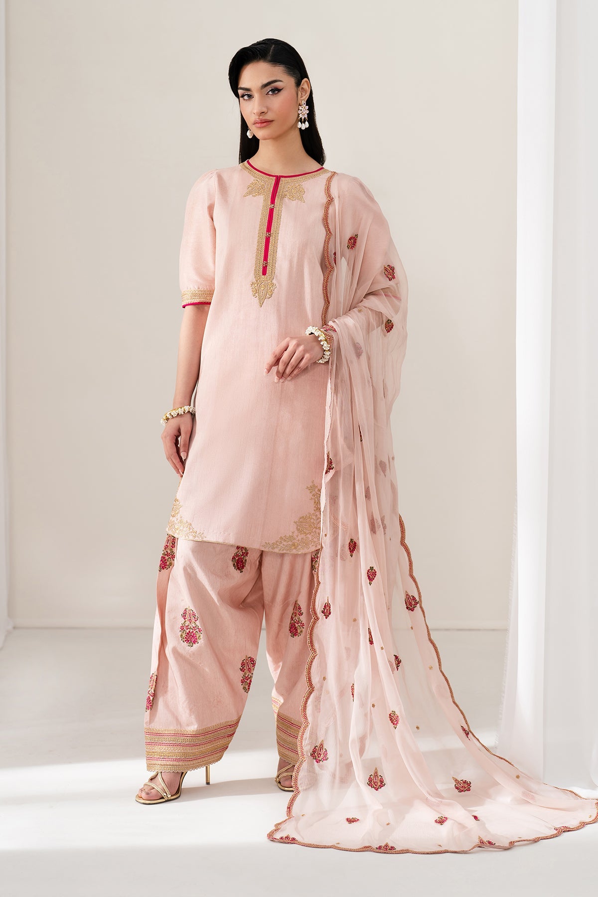 EMBROIDERED RAW SILK UF-4136