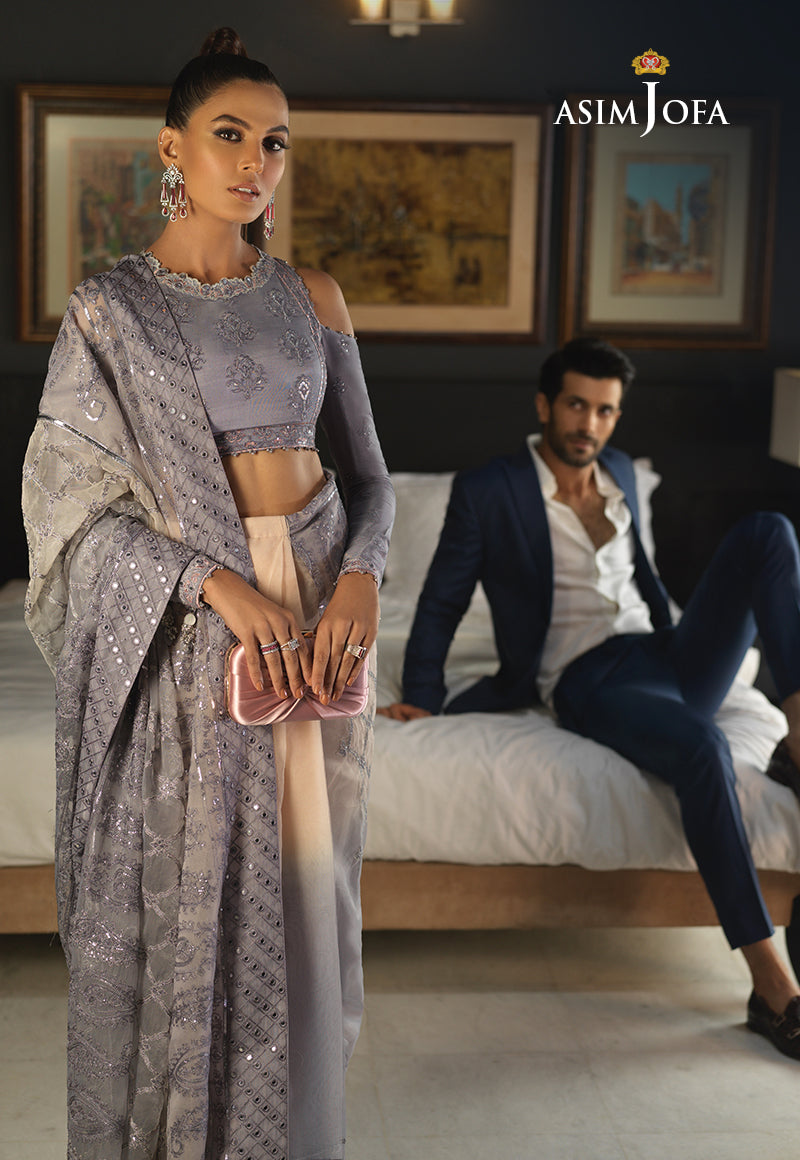 AJN-19 EMBROIDERED ORGANZA 2 PCS