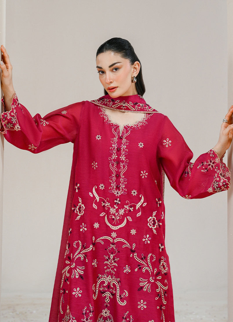 Embroidered 3 PC Suit - 15726501434040