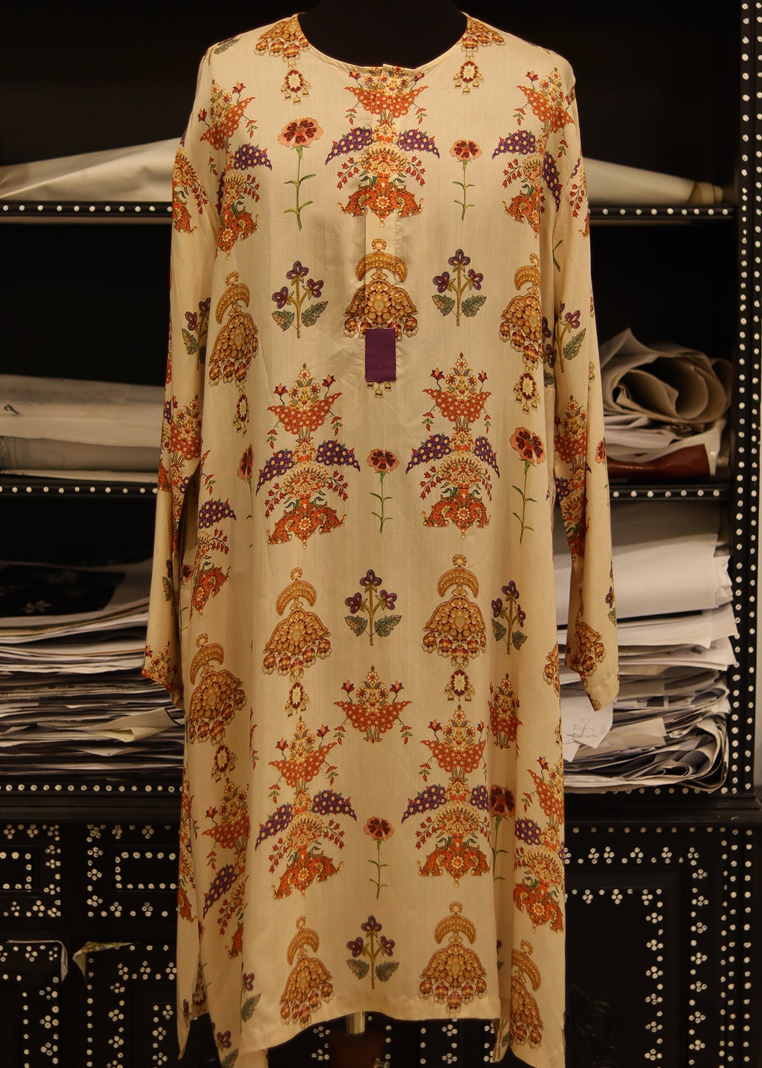 3 Piece Dyed Doria Paper Cotton Suit