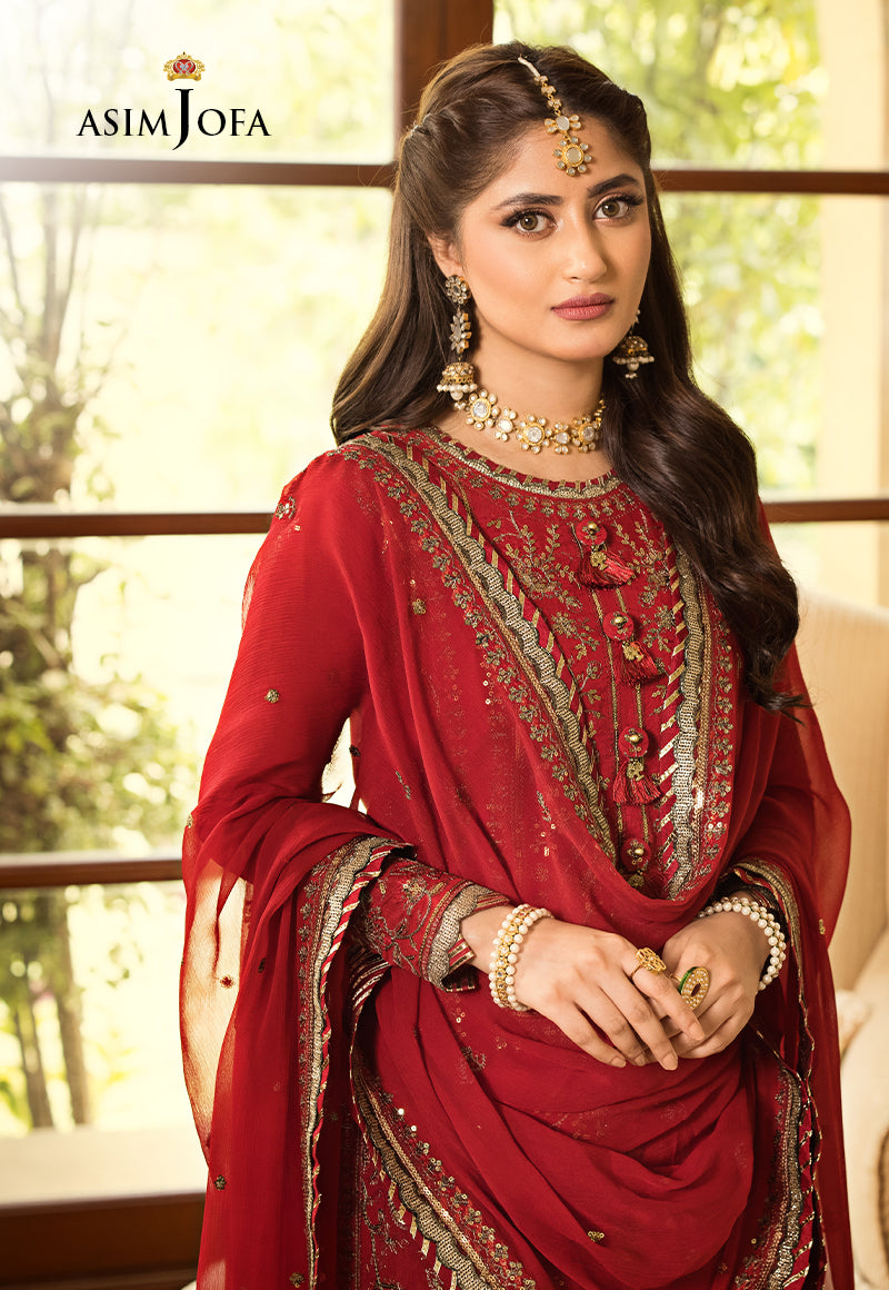 AJJM-07 EMBROIDERED CHANDERI COTTON 3 PCS