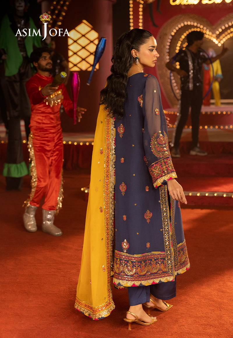 AJLFD-16 EMBROIDERED CHIFFON STITCHED 3 PCS