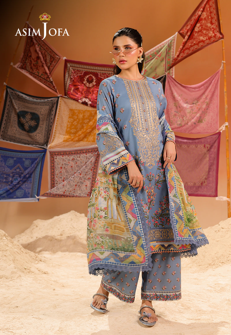 AJUBU-11 Printed Embroidered Lawn 3 Pcs