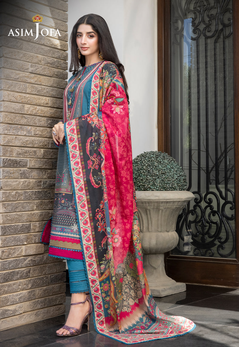 AJS-03 DESIGNERS STITCHED PRINTED LAWN 3 PCS