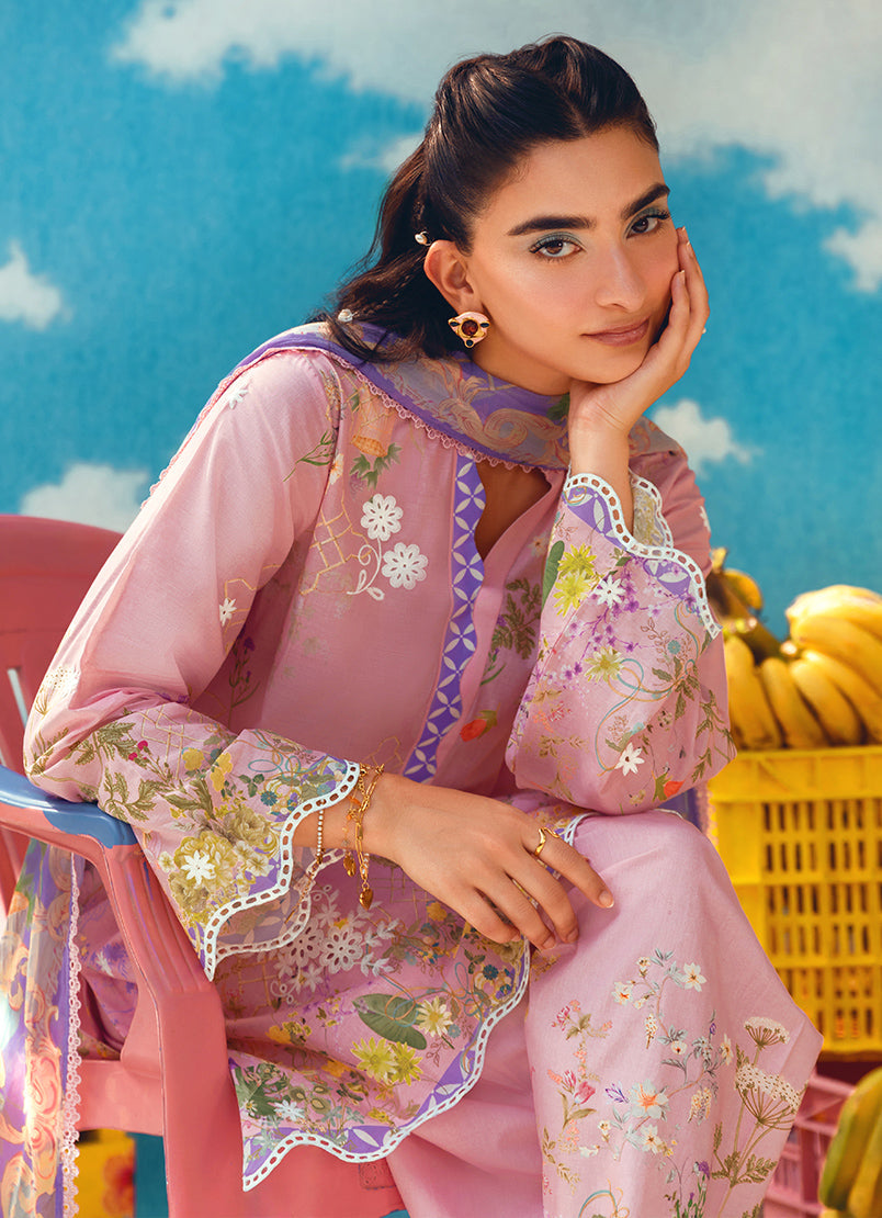 Printed Embroidered 3 PC