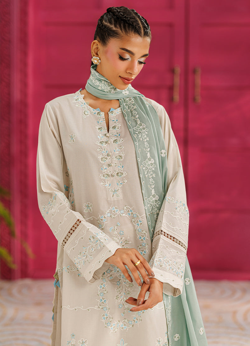 Embroidered 3 PC Suit - 15990401207020