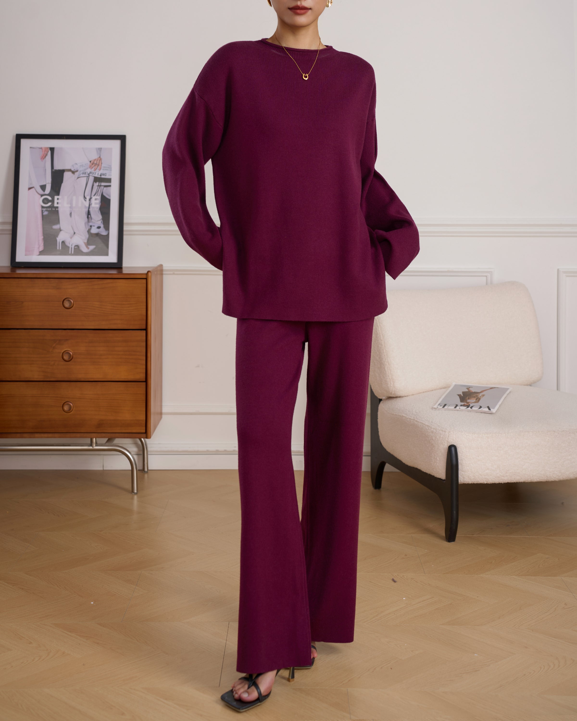 MILI KNIT SUIT BURGUNDY