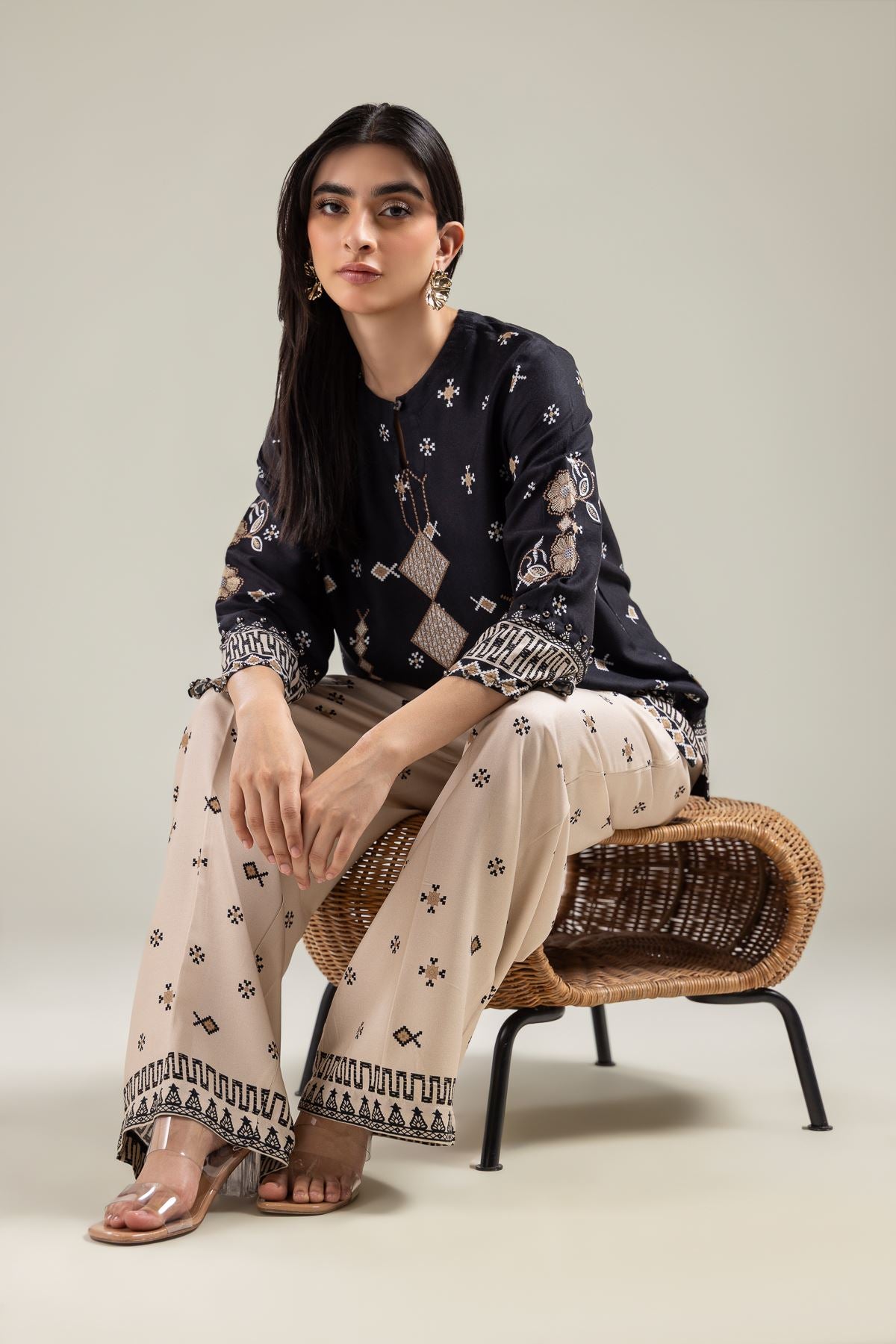 Black Viscose Tunic