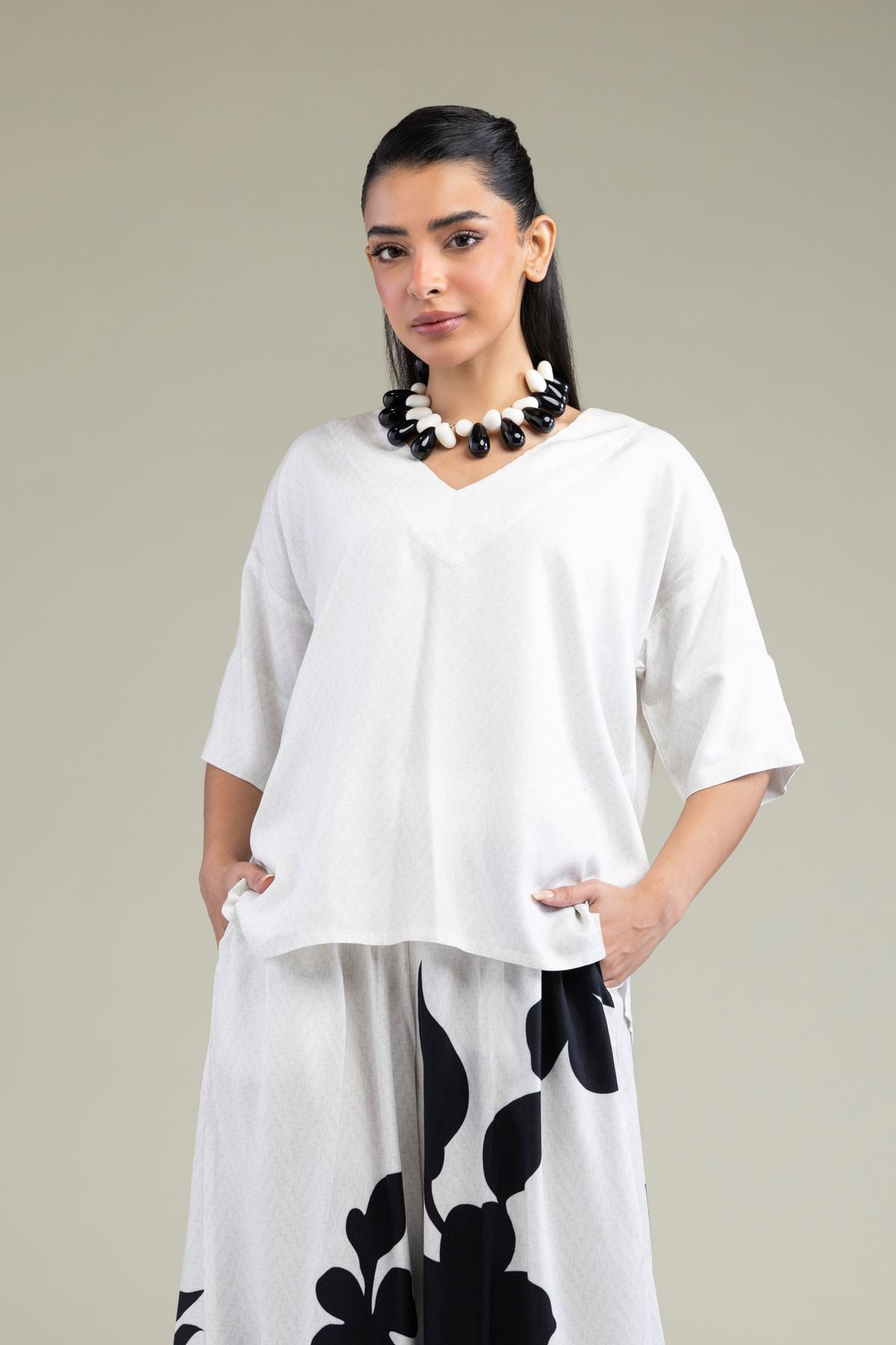 White V-Neck Shirt