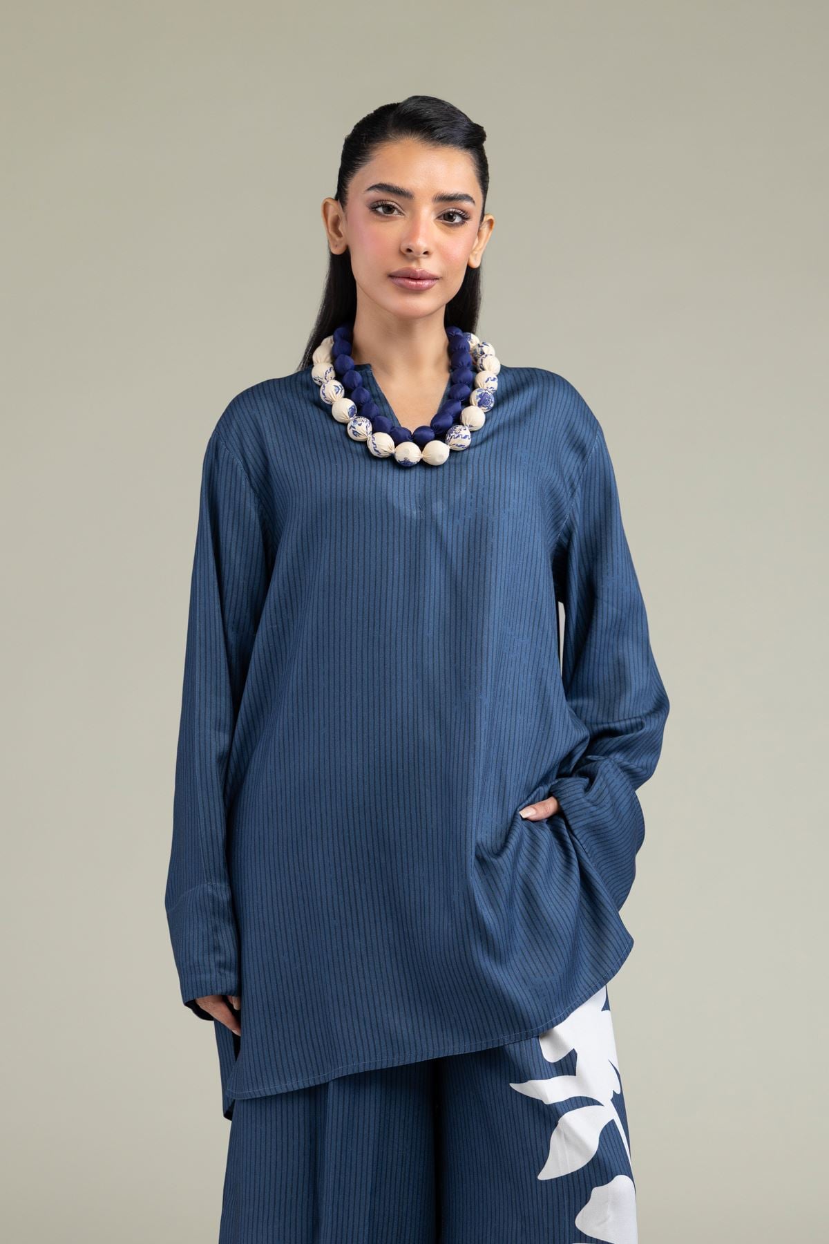 V-Neck Navy Shirt