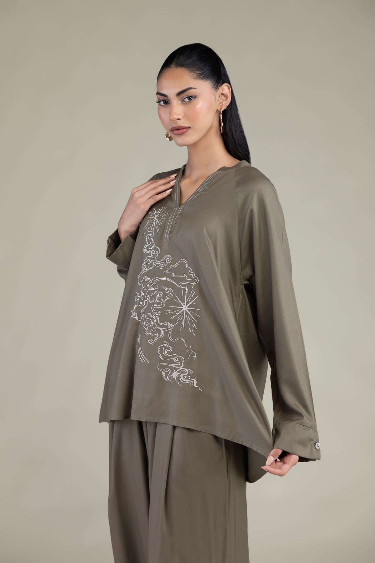 Olive V-Neck Tunic