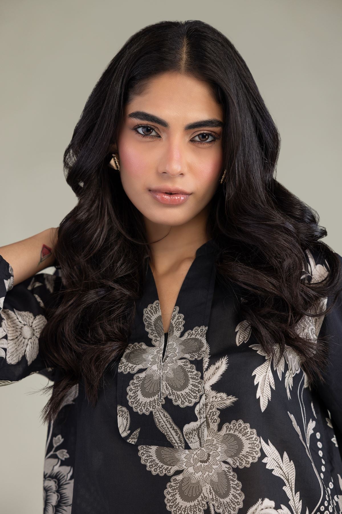 Black Floral Tunic