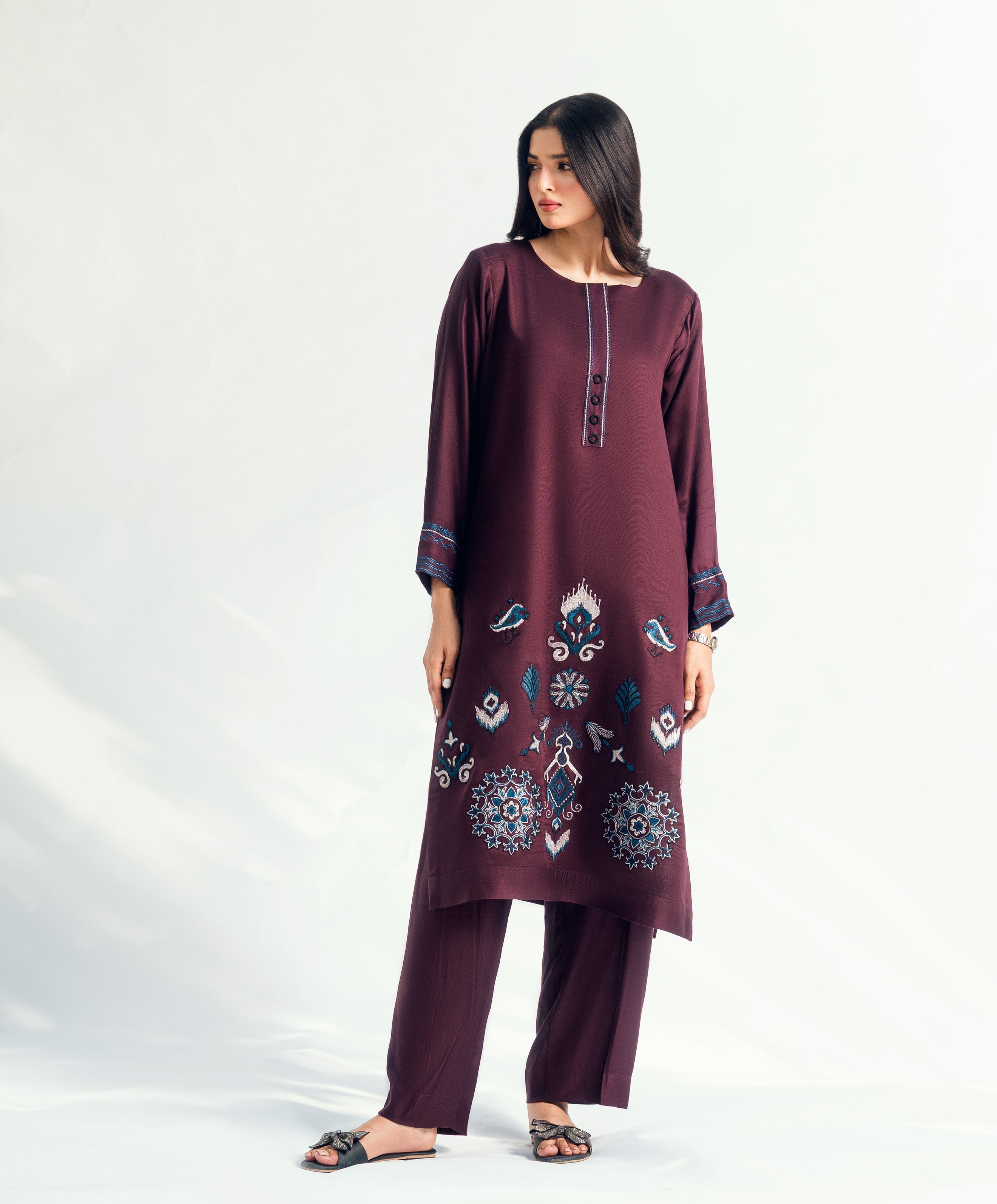 Garnet Gush | 2 pc Stitched