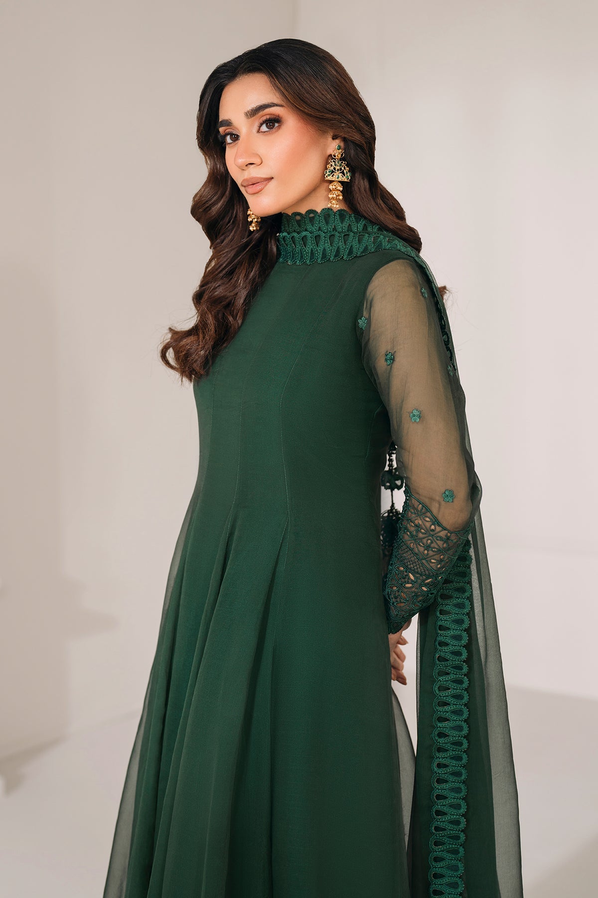 EMBROIDERED CHIFFON FROCK PR-1120