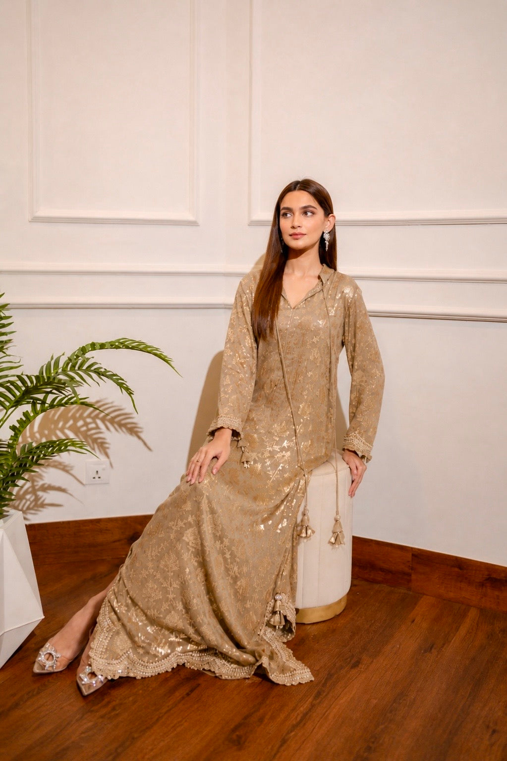Euphoria Gold Kaftan by Alizay Saad