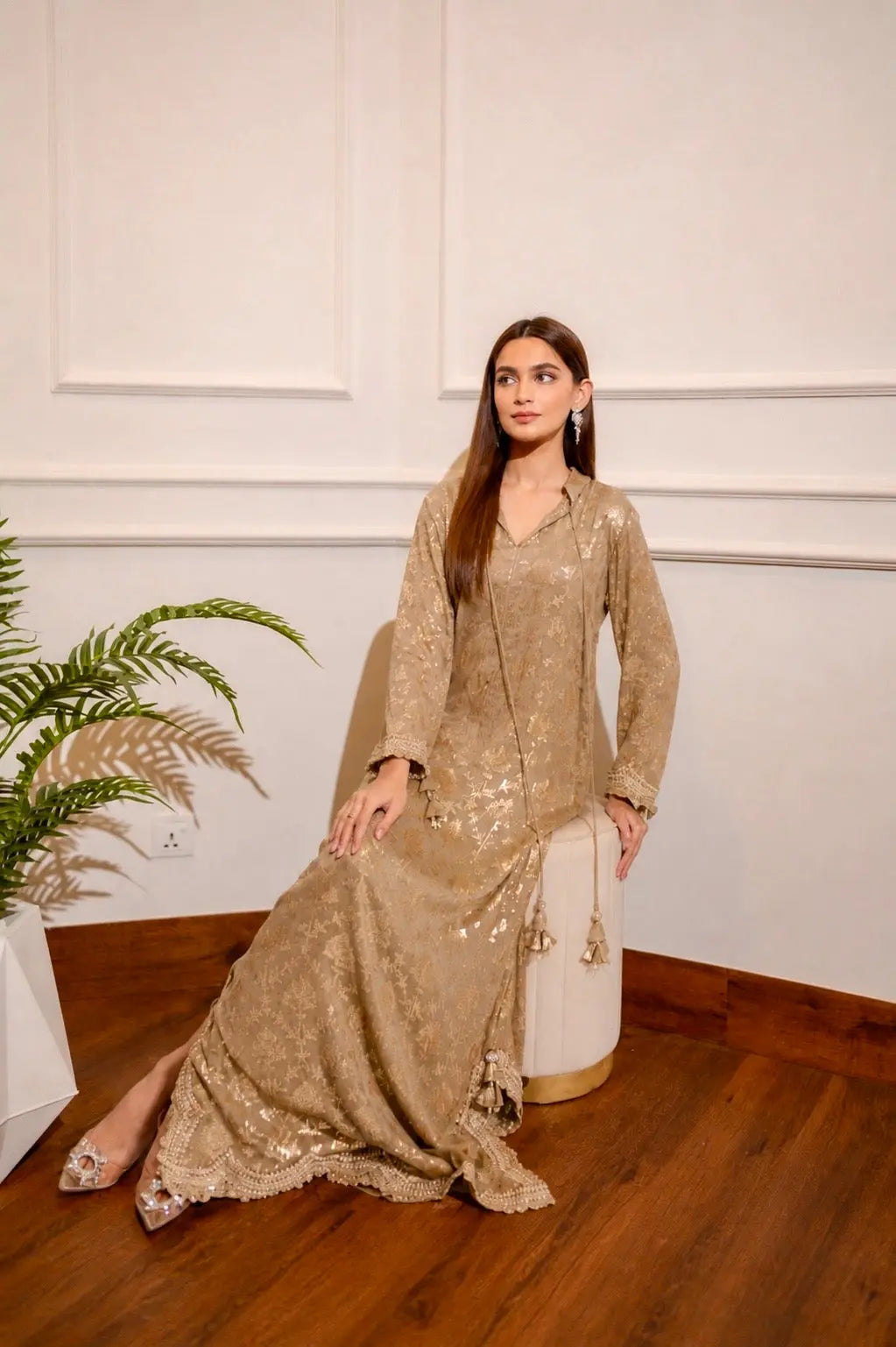 Euphoria Gold Kaftan by Alizay Saad
