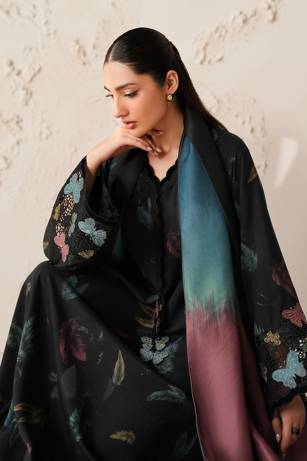 EMBROIDERED VISCOSE SILK SF-4308