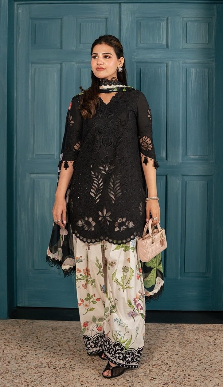 Saira Rizwan Chikankari Luxury Embroidered Lawn Unstitched 3Pc Suit SR-30