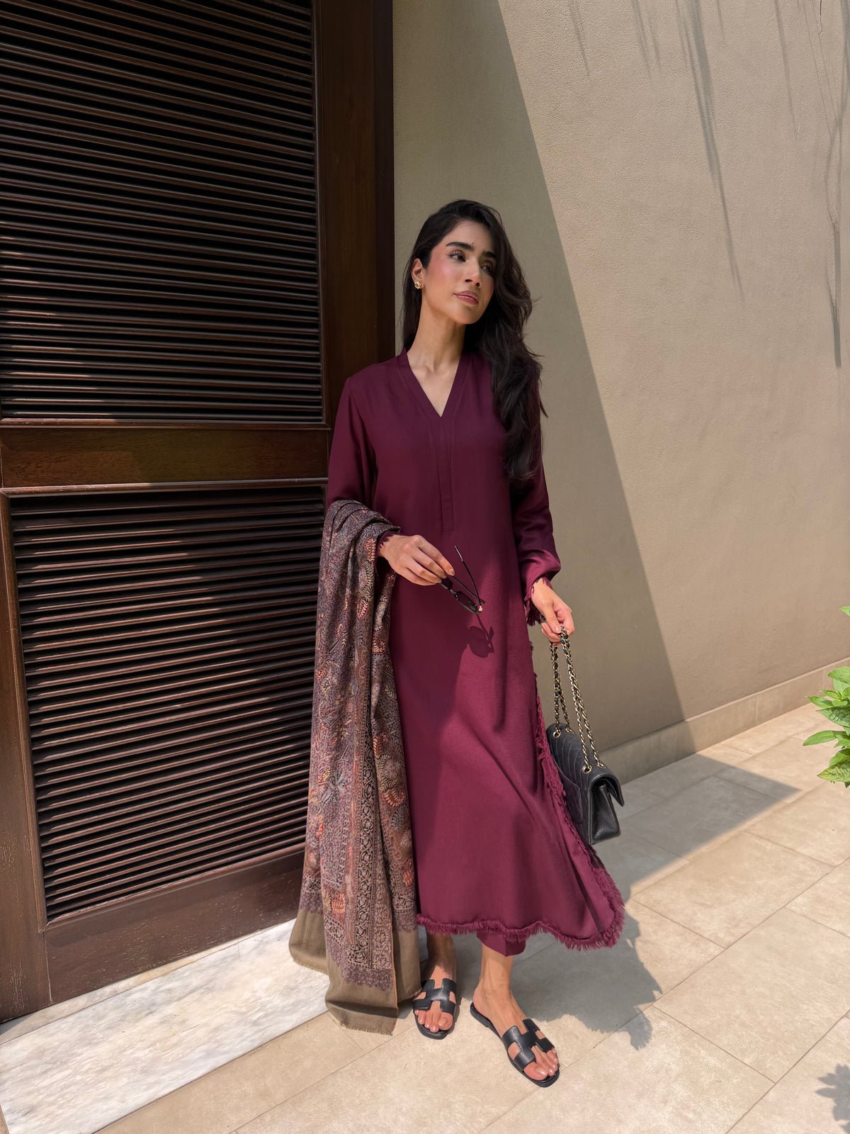 Burgundy Dhaaga Set