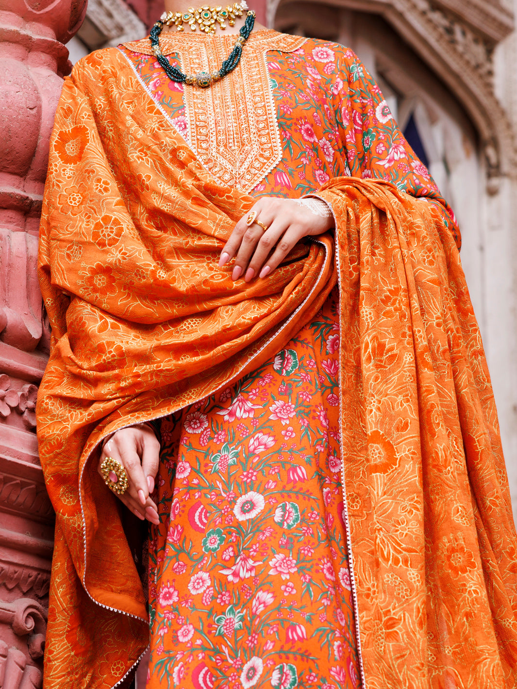 Orange Maple Silk 3Pc Stitched - AWP-3PS-670
