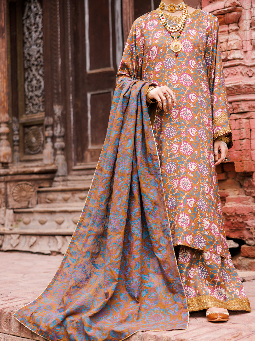 Multicolor Maple Silk 3Pc Unstitched - AWP-3PS-672