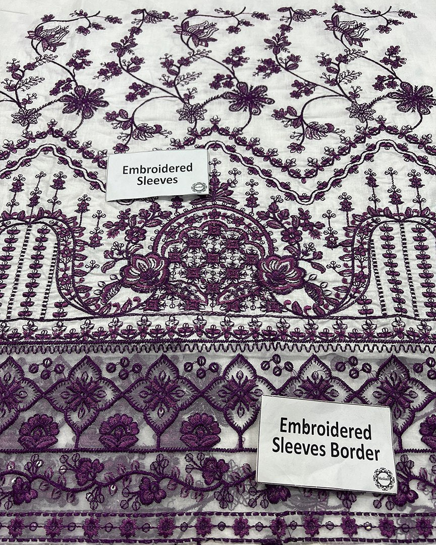 Faiza Saqlain – Jehona Style (White & Purple)