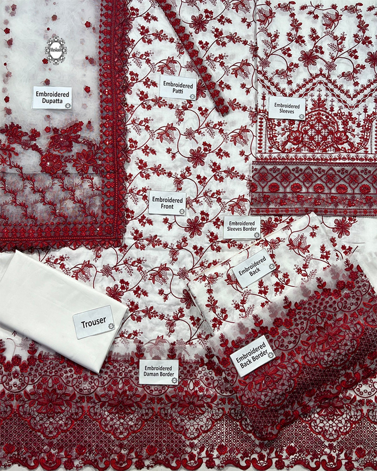 Faiza Saqlain – Jehona Style (White & Red)