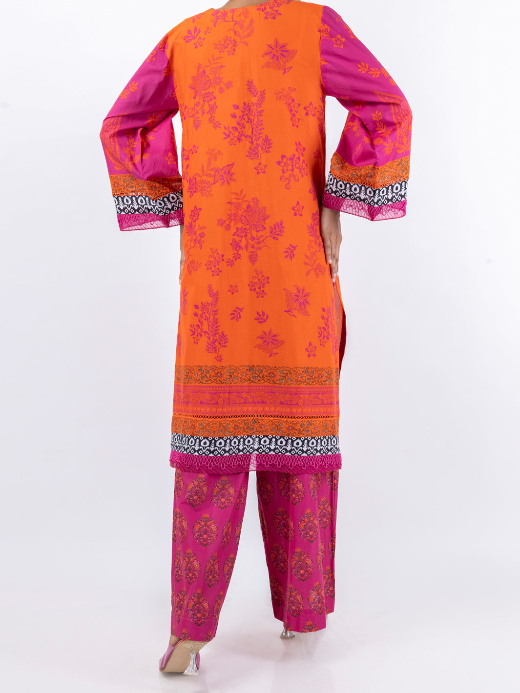 Fuchsia Cambric 3Pc Stitched - AWP-3PS-689