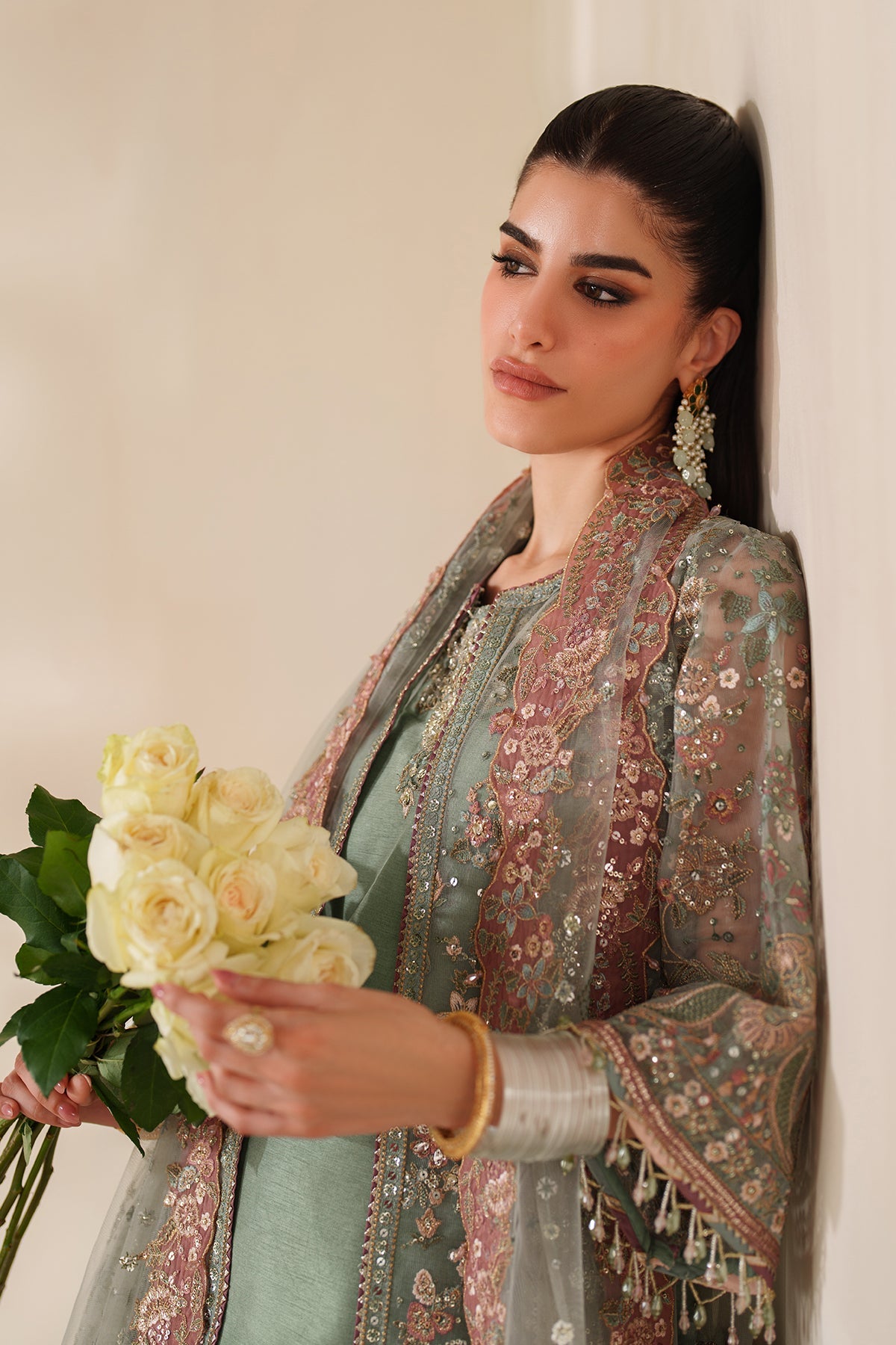 EMBROIDERED NET CH14-06 STITCHED