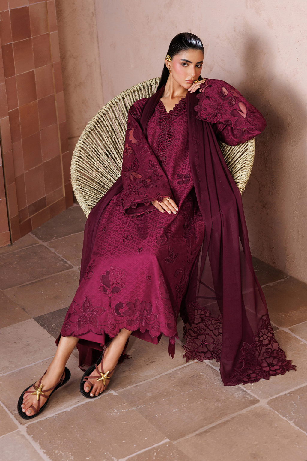 UE-702 Embroidered Lawn