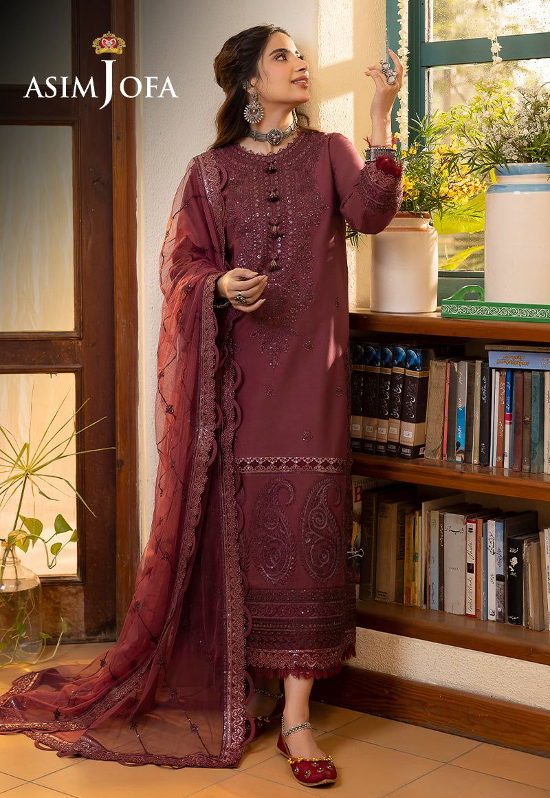AJSWD-10 EMBROIDERED LAWN SILK 3 PCS