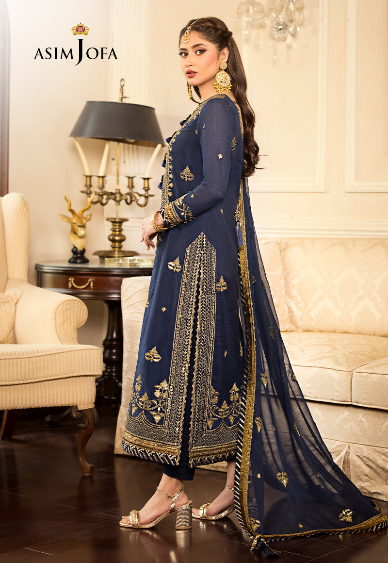 AJJM-05 DESIGNERS STITCHED EMBROIDERED PAPER COTTON 3 PCS